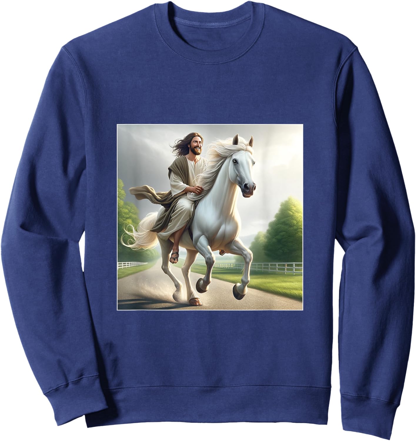 Jesus Riding a White Horse Sweatshirt - Sweatshirt | Navy