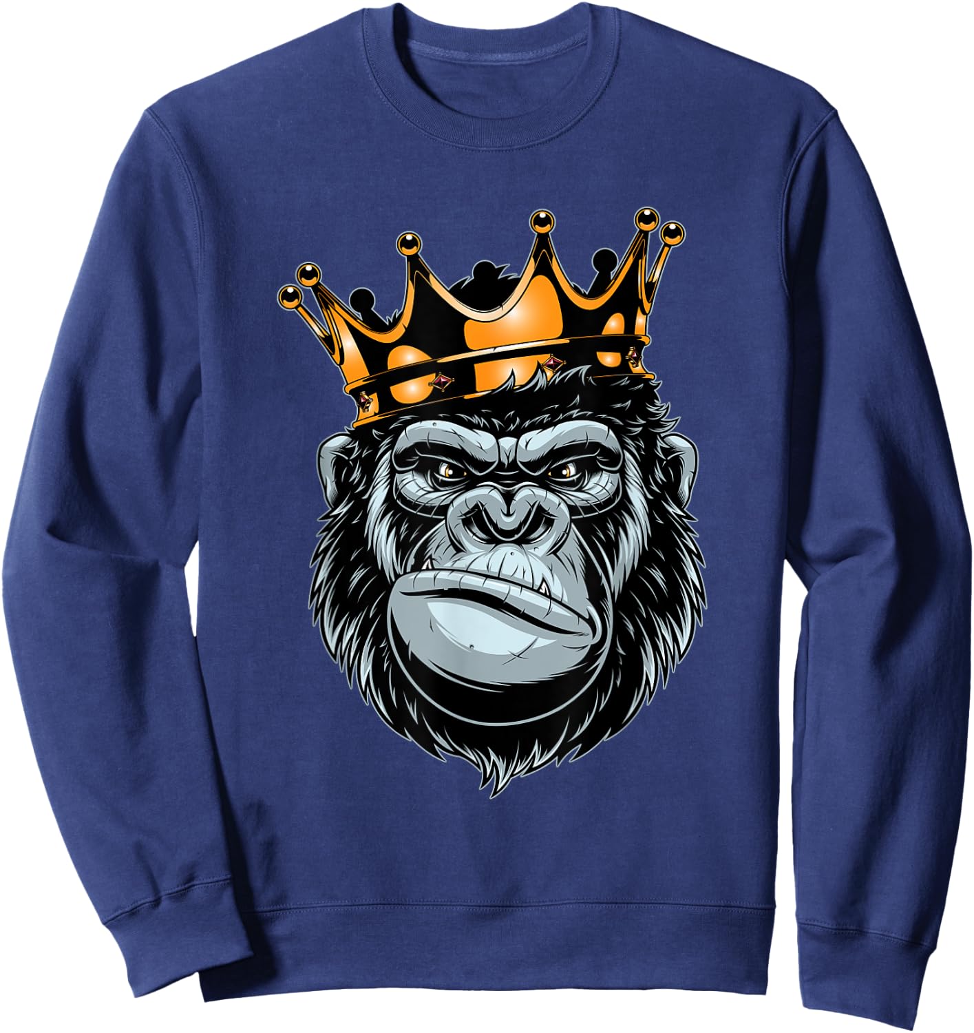 Gorilla King , Alpha , Funny Ape, Wildlife Sweatshirt - Sweatshirt | Navy