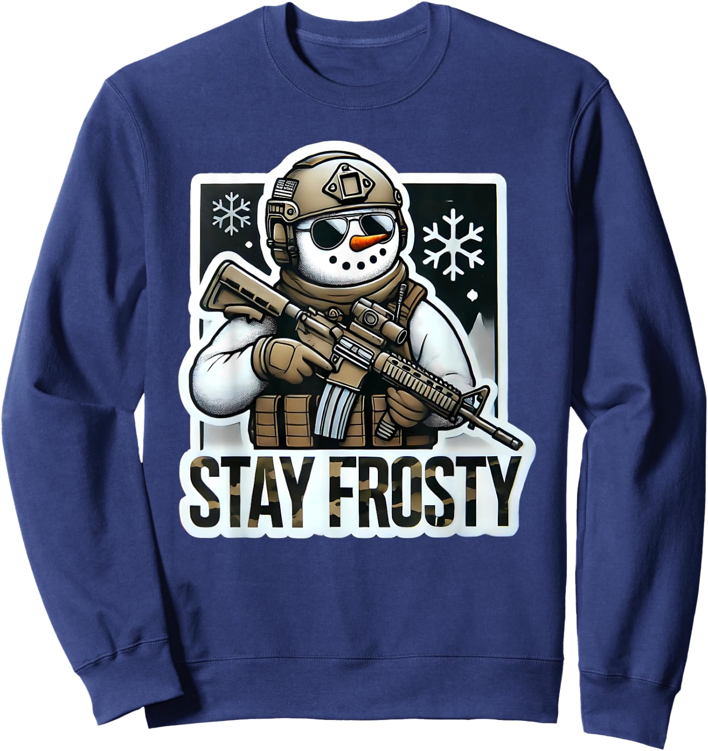 Funny Range Safty Military Law Enforcement Gun Range Snowman Sweatshirt - Sweatshirt | Navy