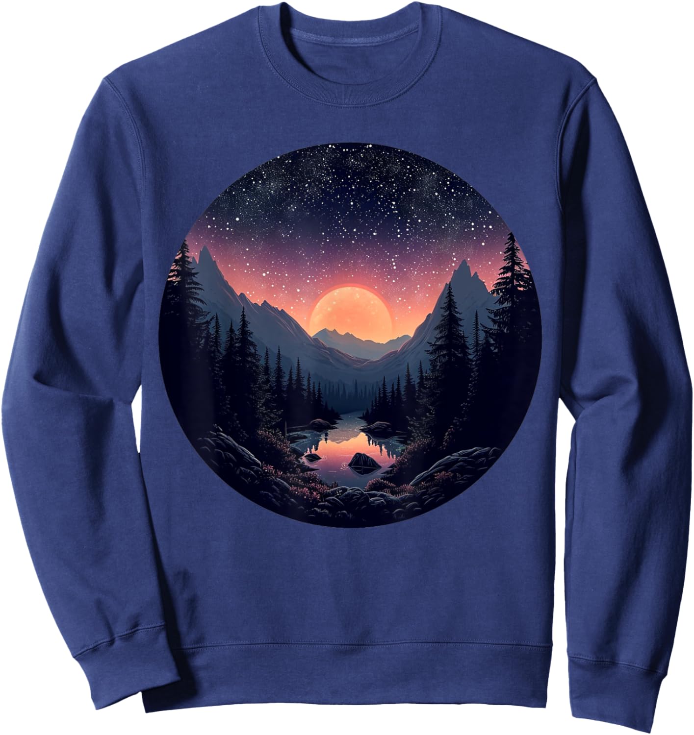 Nature's Canvas Undisturbed Mountain Trails and Sweatshirt - Sweatshirt | Navy