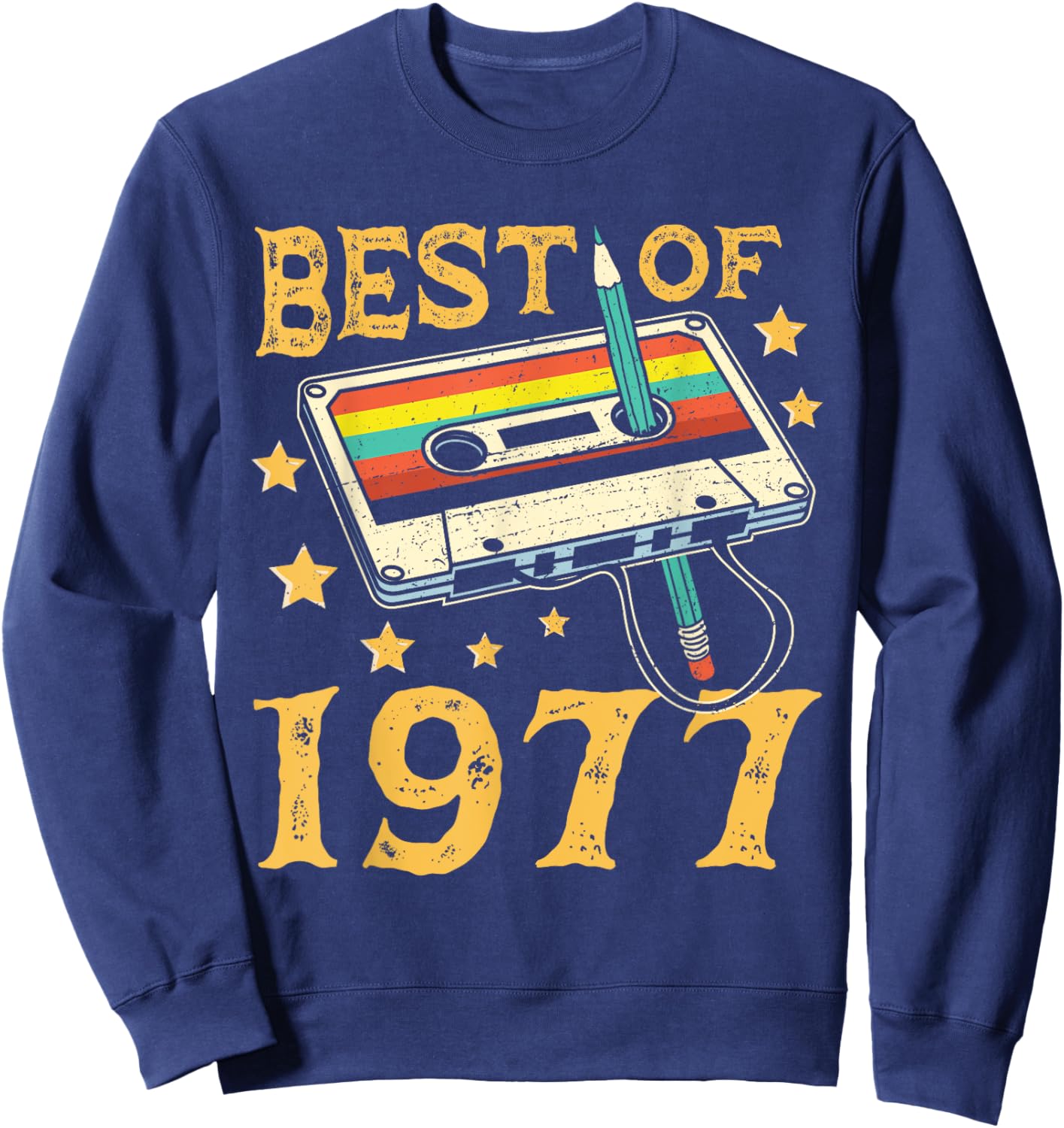 48 Years Birthday Man Humor Gift Vintage 1977 , Black, S Sweatshirt - Sweatshirt | Navy