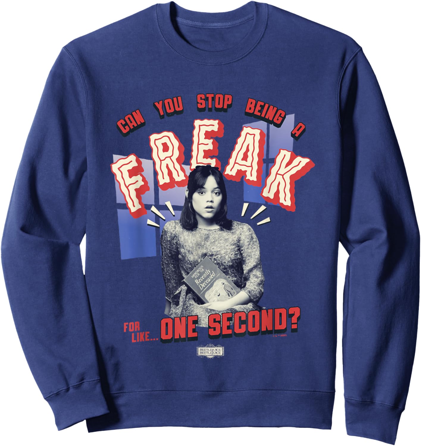 Beetlejuice Beetlejuice Can You Stop Being A Freak? Astrid Sweatshirt - Sweatshirt | Navy