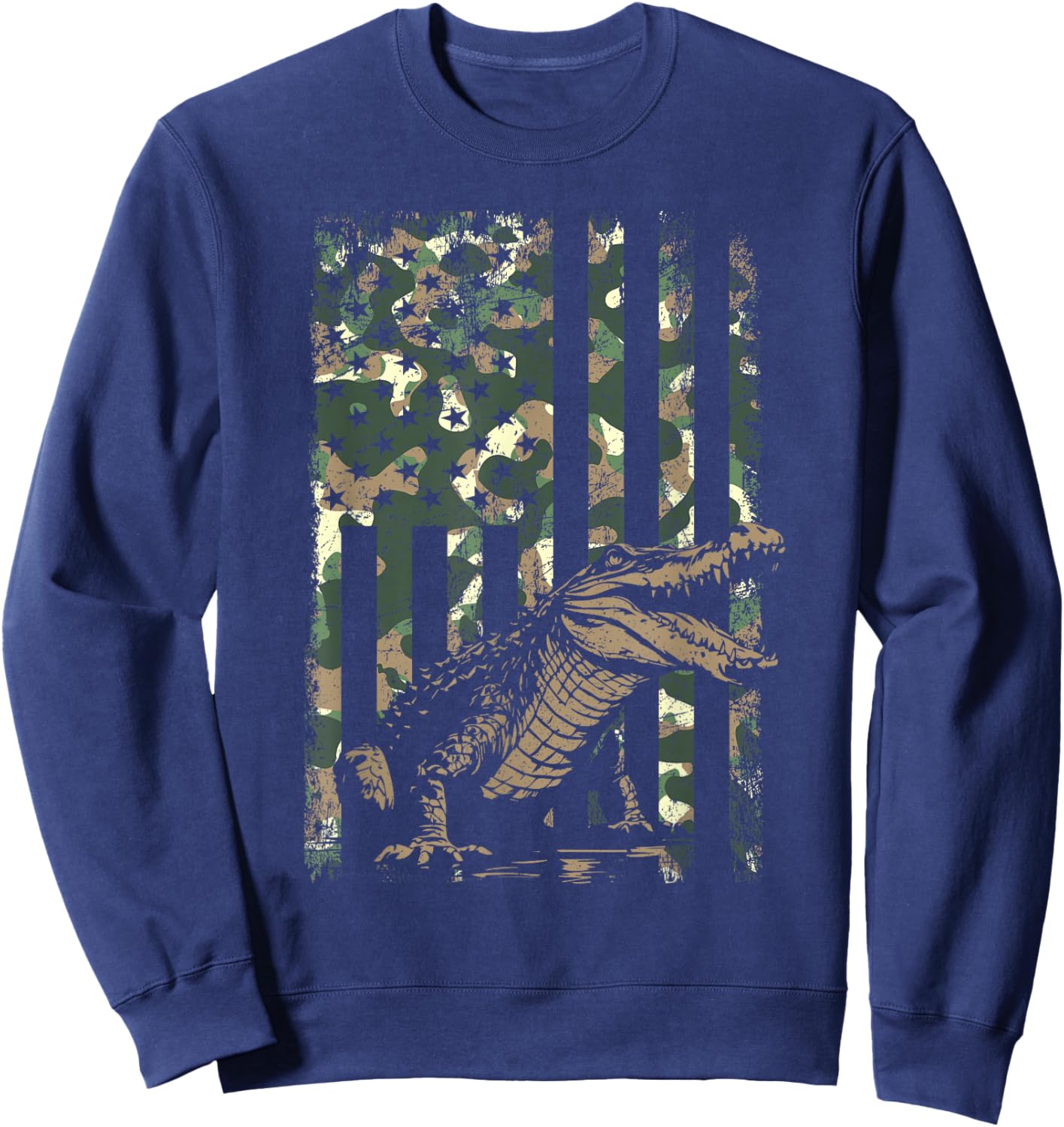 Alligator Themed Graphic Design Reptile Alligator Sweatshirt - Sweatshirt | Navy