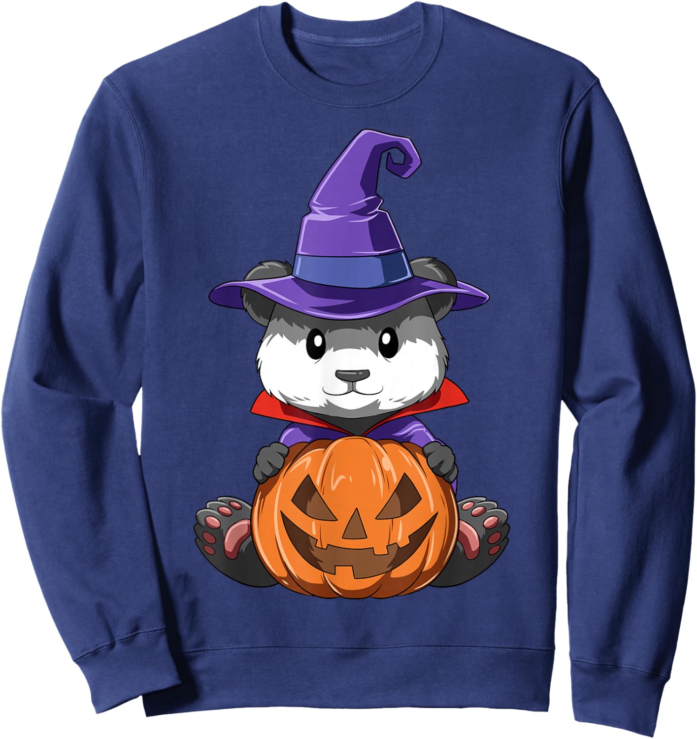 Panda Halloween Panda Lover Gift Panda Pumpkin Halloween Sweatshirt - Sweatshirt | Navy