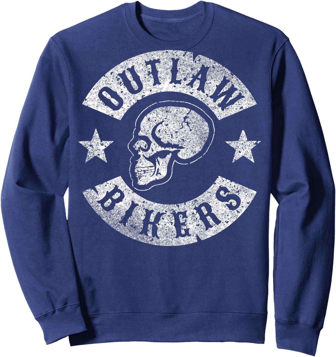 Outlaw Biker Shirt Skull Motorcycle chopper Sweatshirt - Sweatshirt | Navy