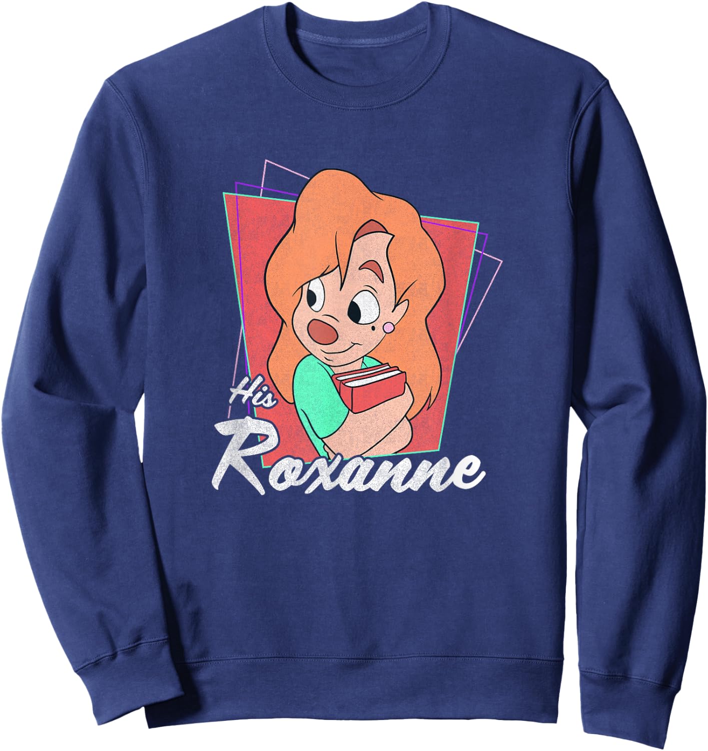 Disney A Goofy Movie Vintage Valentine His Roxanne Poster Sweatshirt - Sweatshirt | Navy