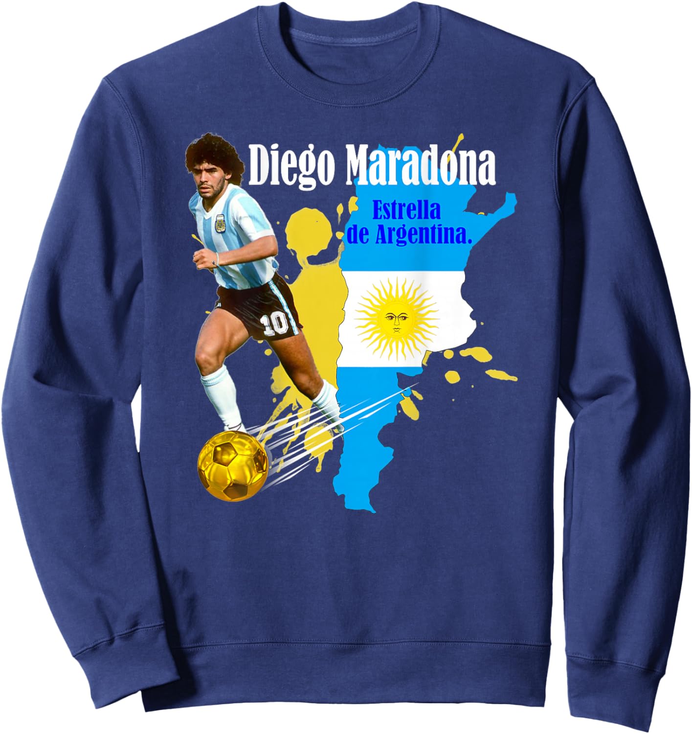 Diego Maradona_005_Back Printed Sweatshirt - Sweatshirt | Navy