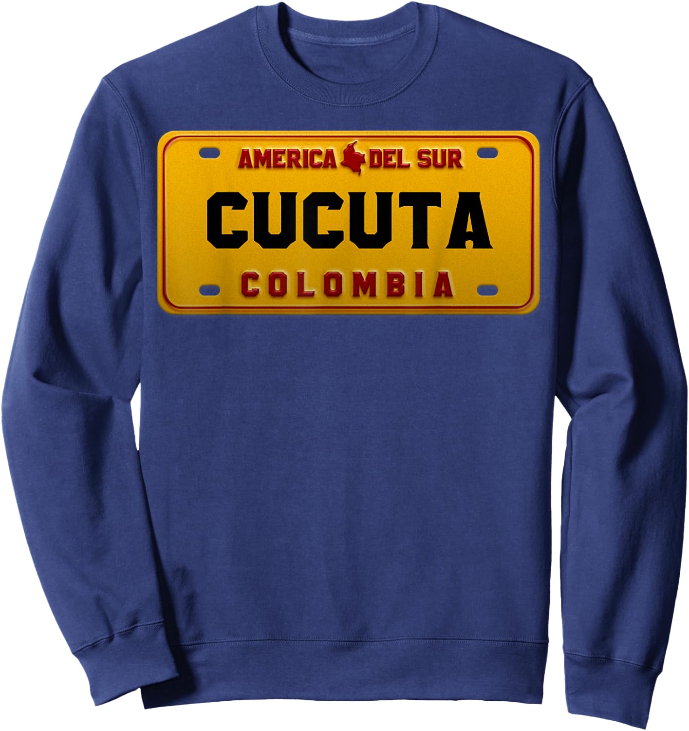 Deportivo Cucuta License Plate Colombian Map Sweatshirt - Sweatshirt | Navy