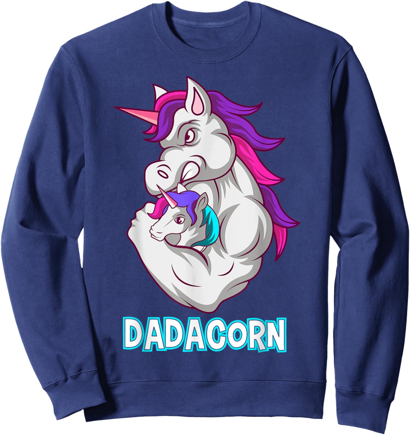 Dadacorn Unicorn Fitness Dad Baby Sweatshirt - Sweatshirt | Navy