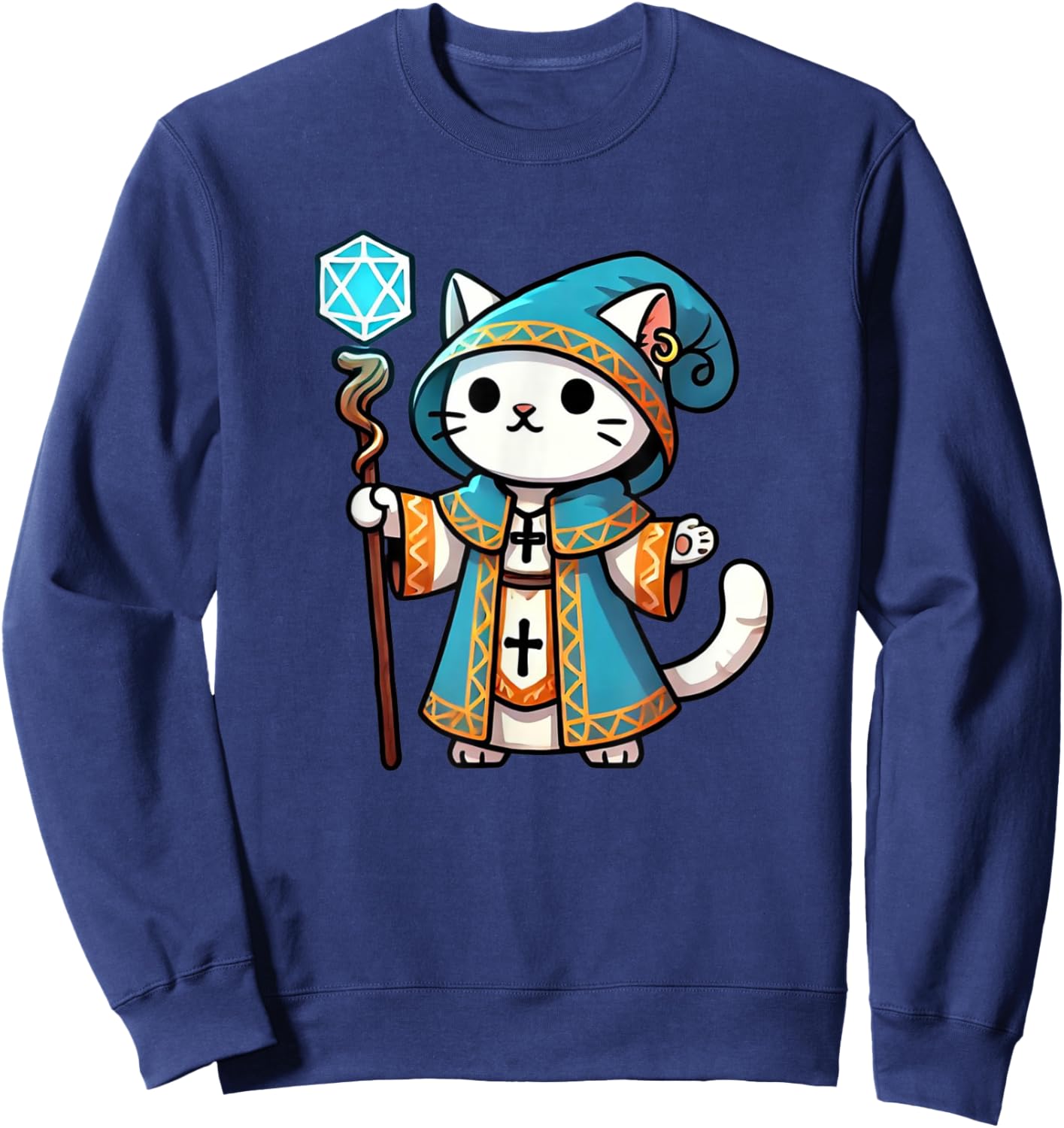 Medieval Cleric Cat Sweatshirt - Sweatshirt | Navy