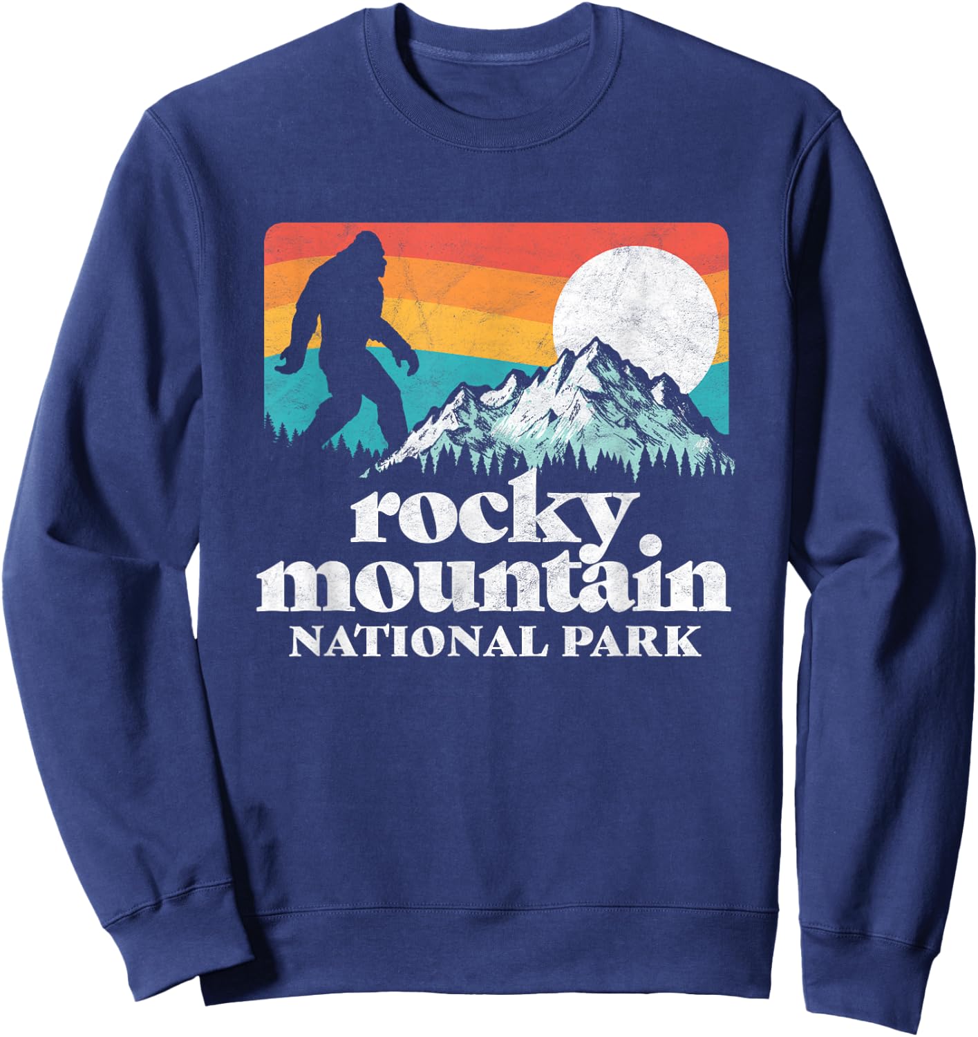 Rocky Mountain National Park Bigfoot Mountains Graphic Sweatshirt - Sweatshirt | Navy
