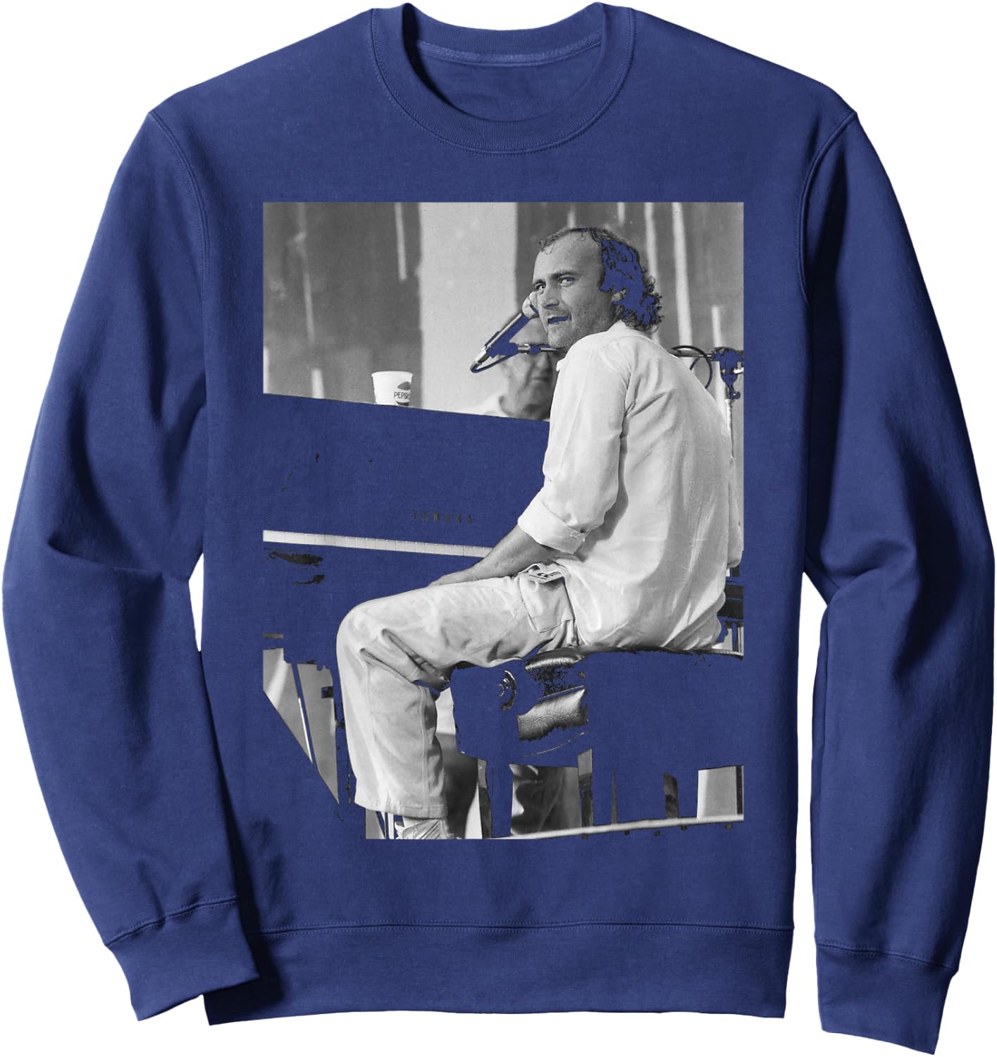 Phil Collins at JFK Stadium Philadelphia Live Aid Concert Sweatshirt - Sweatshirt | Navy