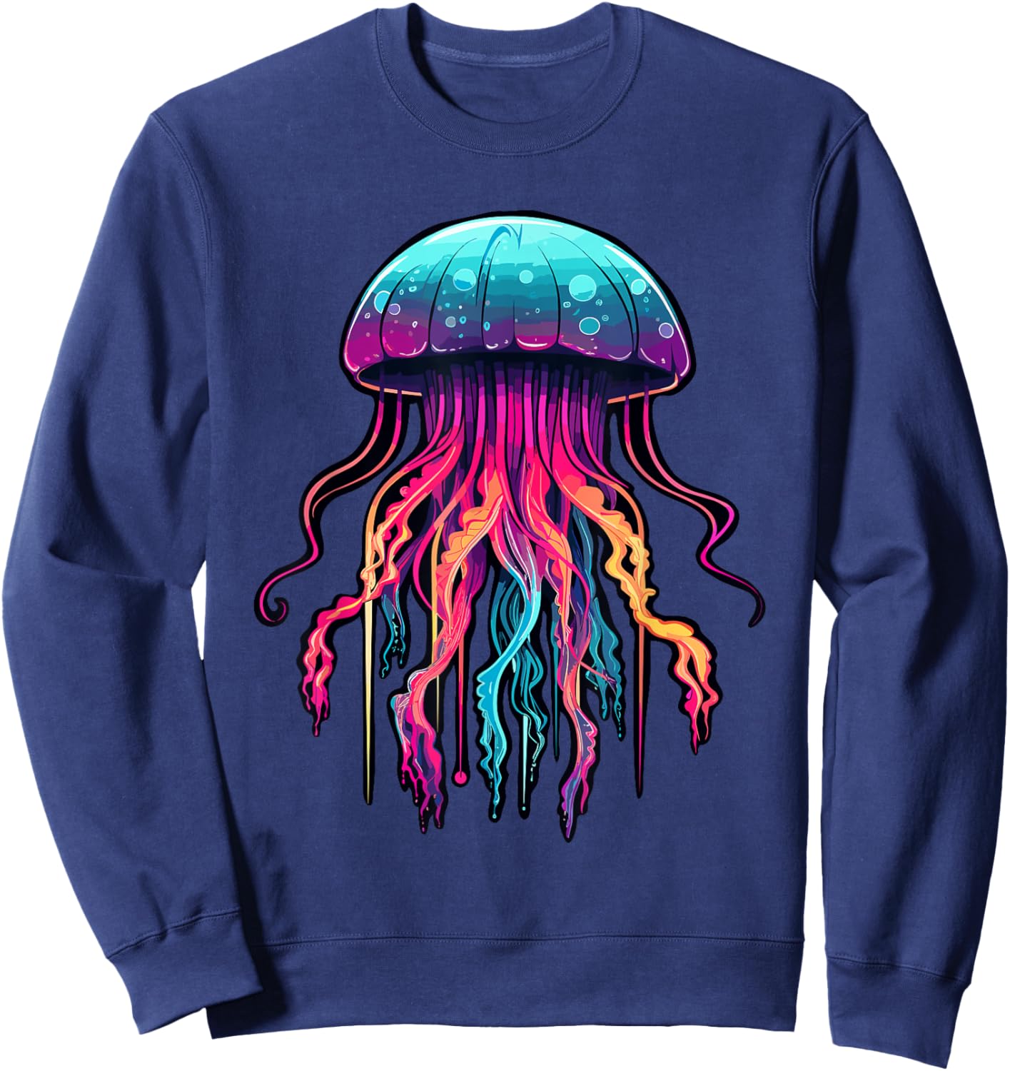 Jellyfish Costume Psychedelic Jelly Fish Sea Ocean Sweatshirt - Sweatshirt | Navy