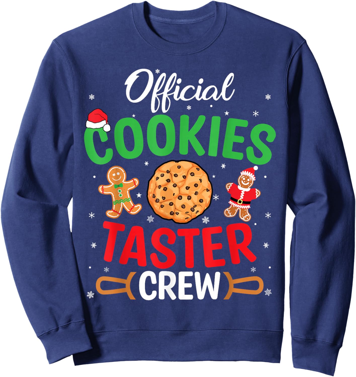 Christmas Official Cookie Taster Crew Team Gingerbread Xmas Sweatshirt - Sweatshirt | Navy