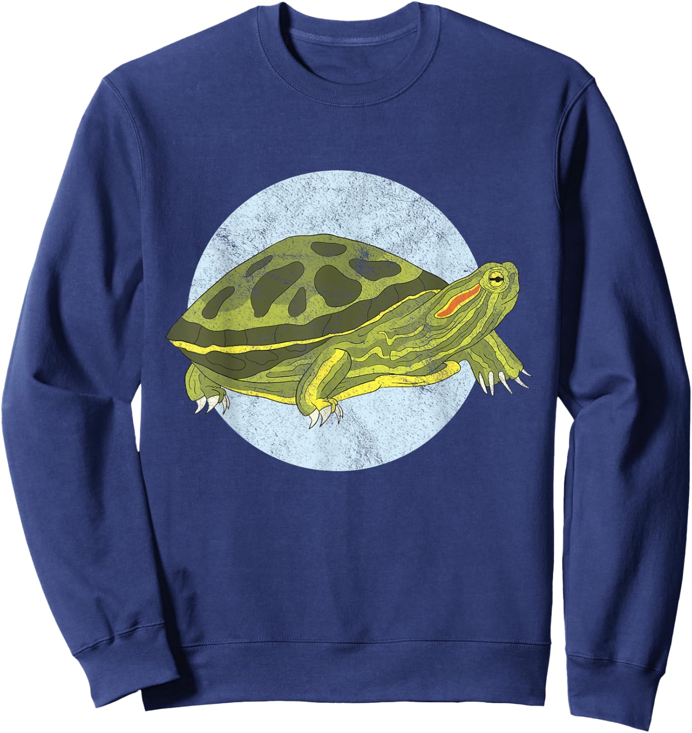 Red Eared Slider Turtle Graphic Sweatshirt - Sweatshirt | Navy