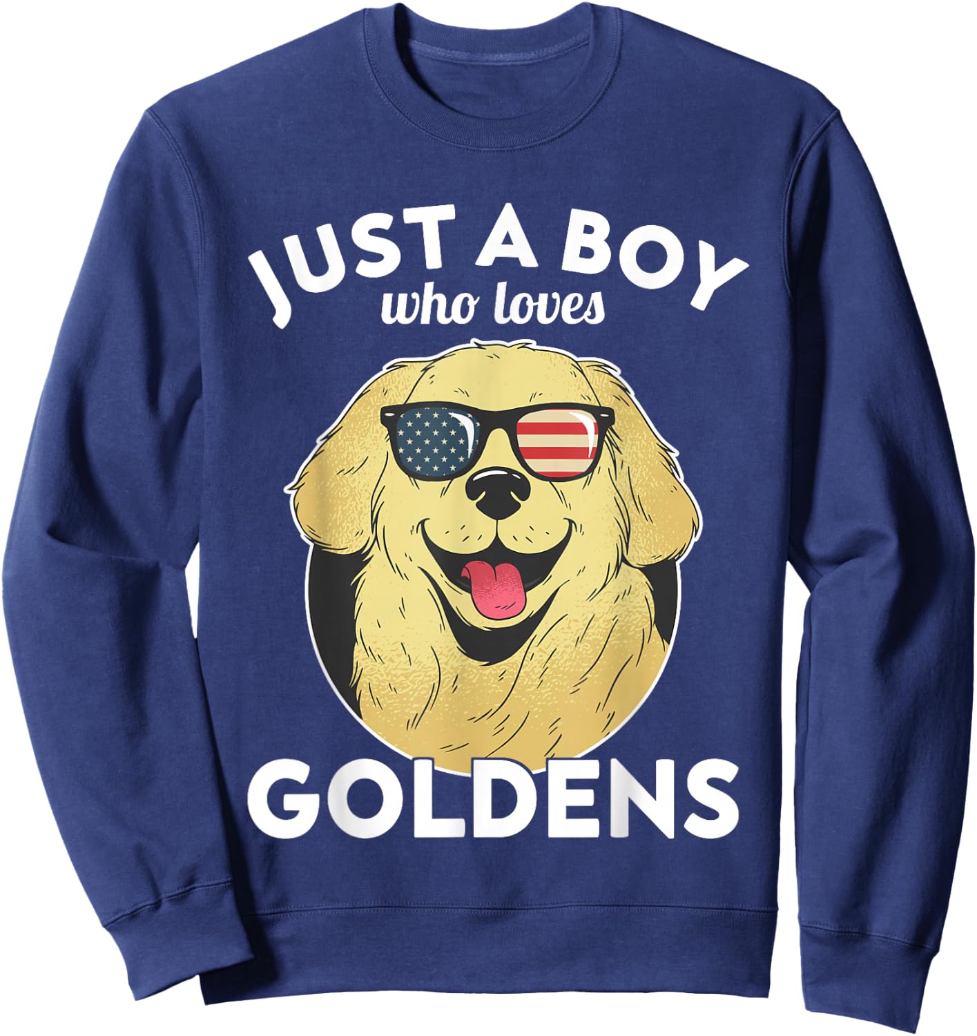 Just a Boy - Golden Retriever and Kids Sweatshirt - Sweatshirt | Navy