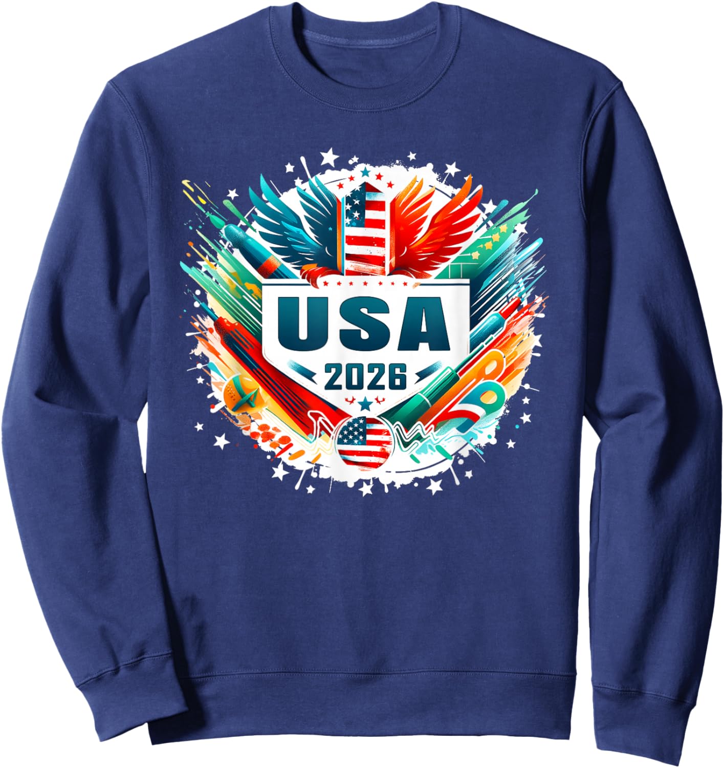 American Flag USA Player 2026 Men Women Boys Kids USA 2026 Sweatshirt - Sweatshirt | Navy