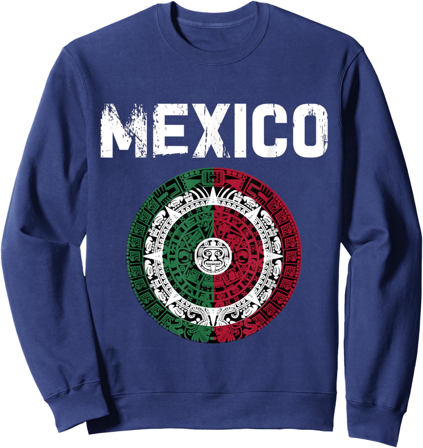 Mexico Flag Mexican Hispanic Siesta Pride Vintage Sweatshirt - Sweatshirt | Navy