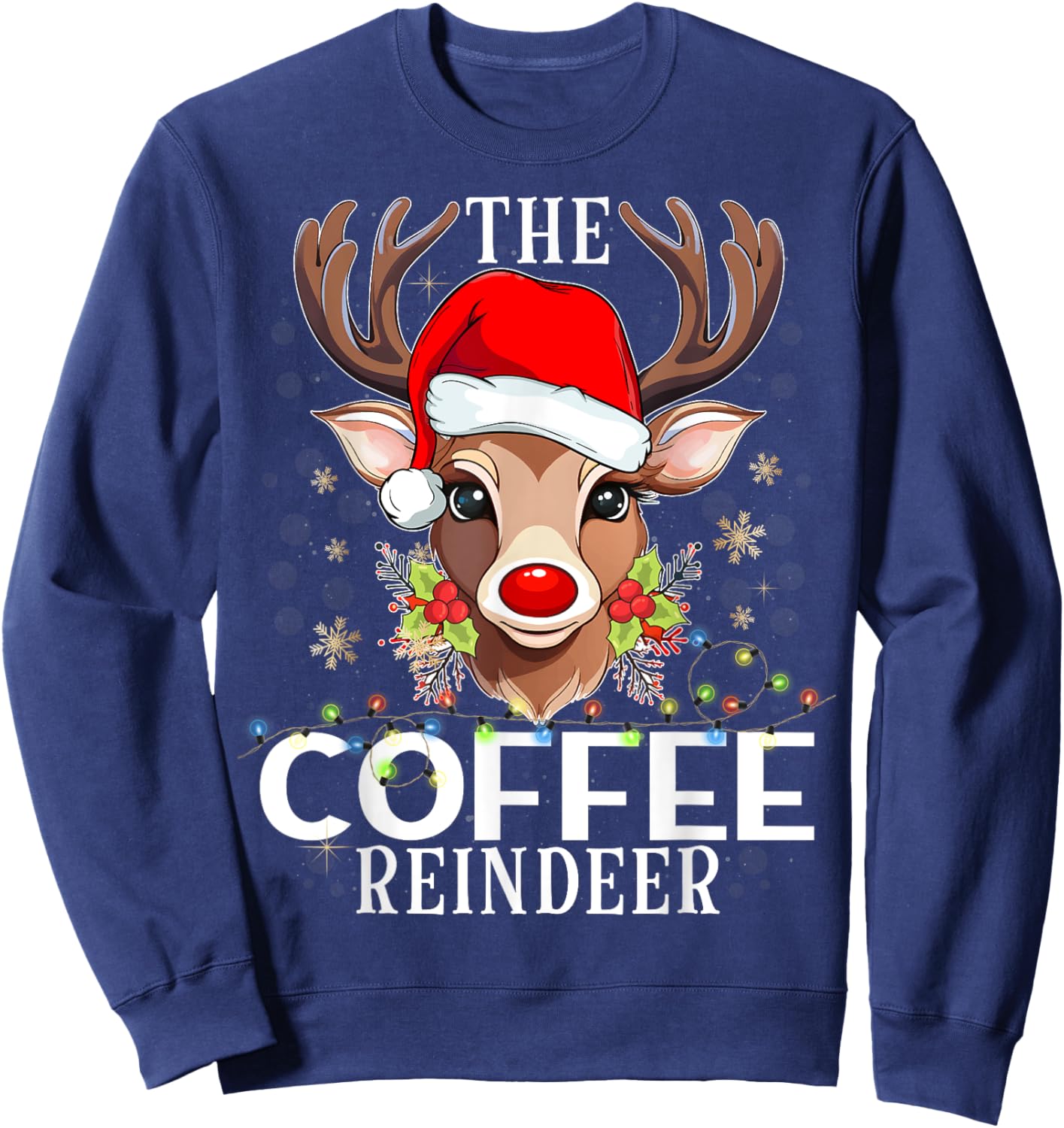 Matching Christmas The Coffee Reindeer Family Sweatshirt - Sweatshirt | Navy