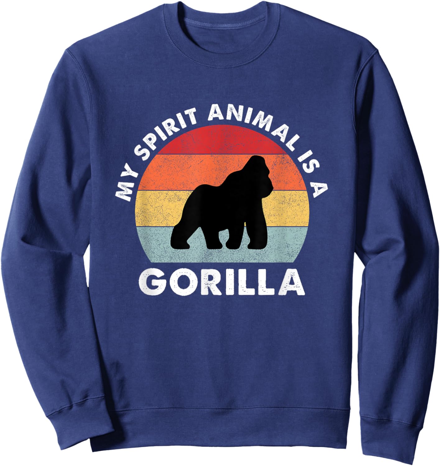 Vintage My Spirit Animal is a Gorilla Sweatshirt - Sweatshirt | Navy