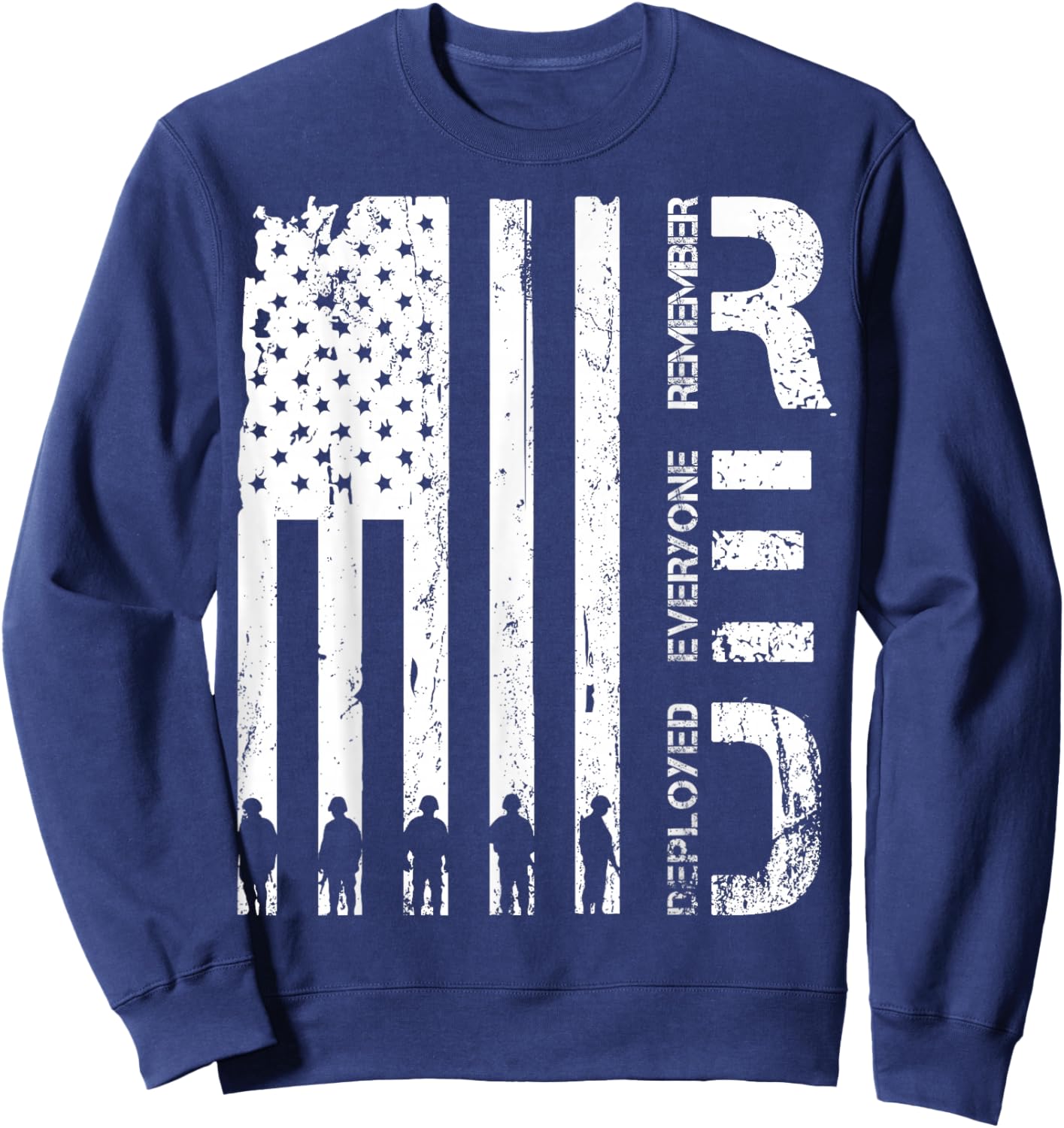Red Remember Everyone Deployed Military Friday Wear Veterans Sweatshirt - Sweatshirt | Navy