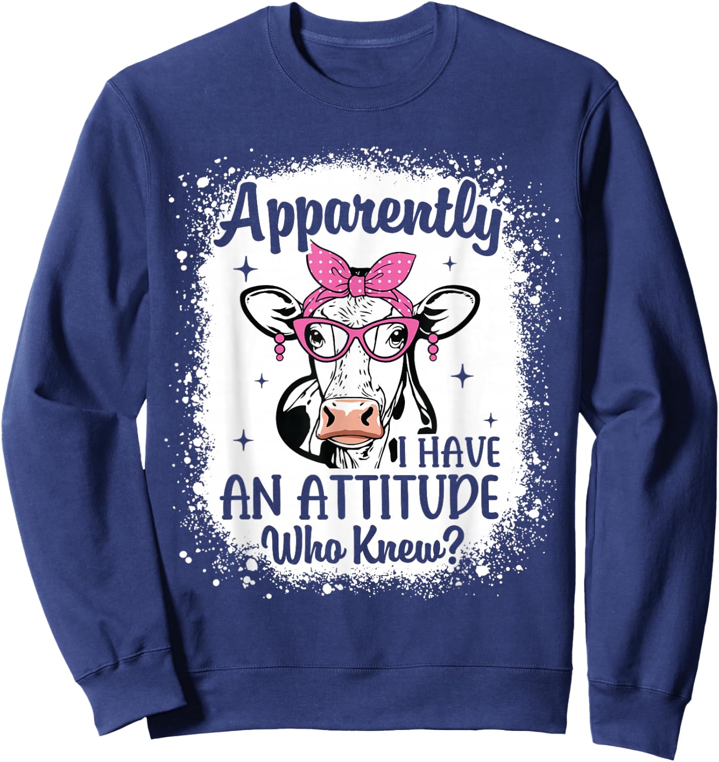 Funny Heifer Cow Sarcasm Cow Print Country Cow Farm Women Sweatshirt - Sweatshirt | Navy