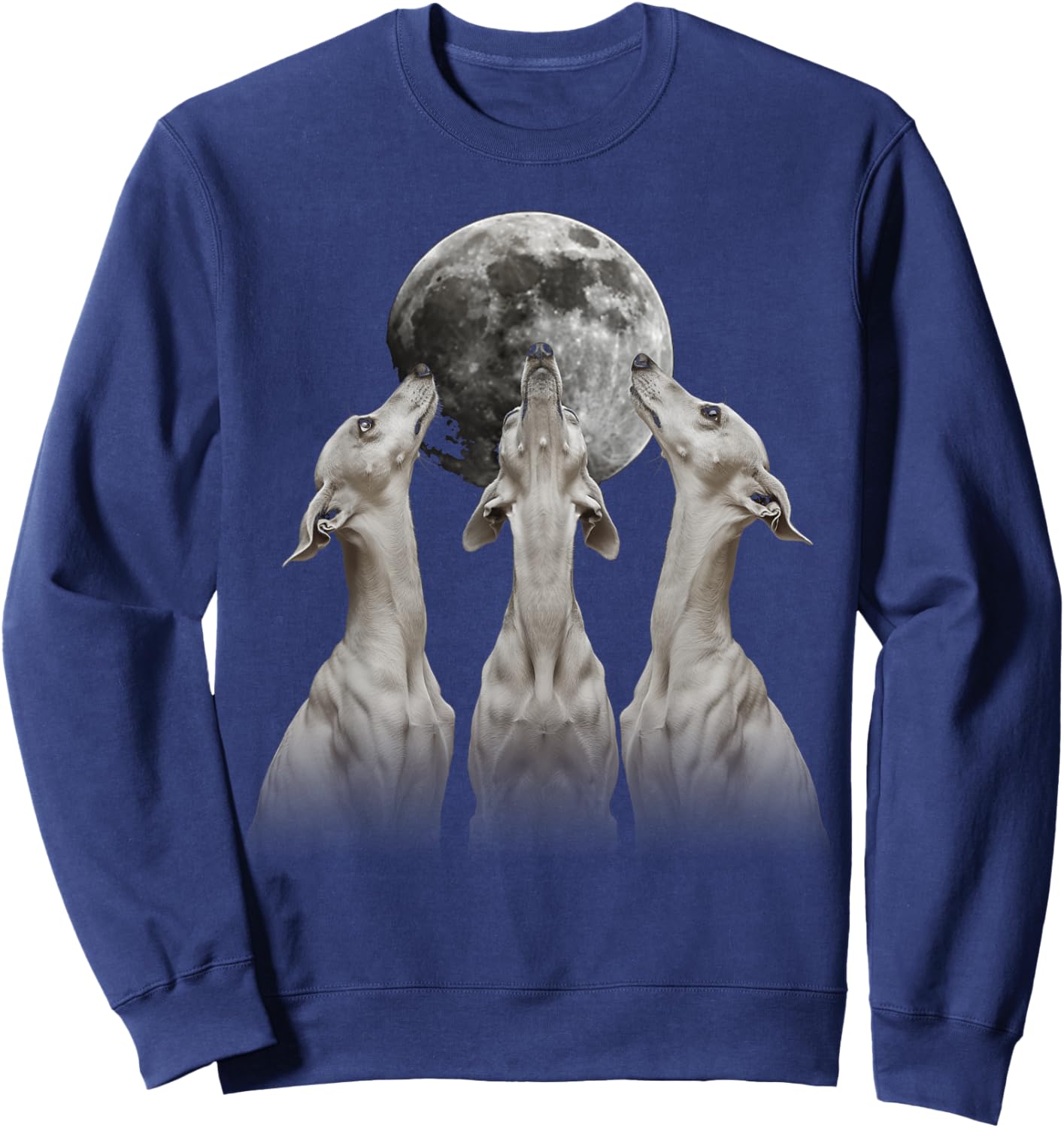 Italian Greyhound Dog Howling Moon Sweatshirt - Sweatshirt | Navy
