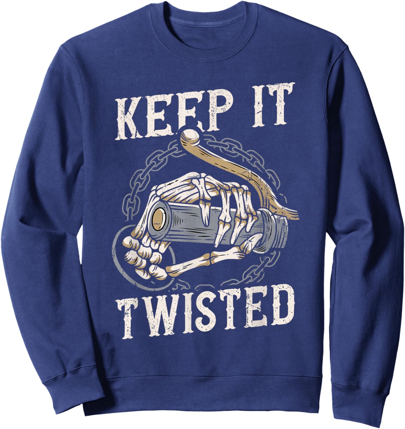 Keep It Twisted - Vintage Motorcycle Sweatshirt - Sweatshirt | Navy