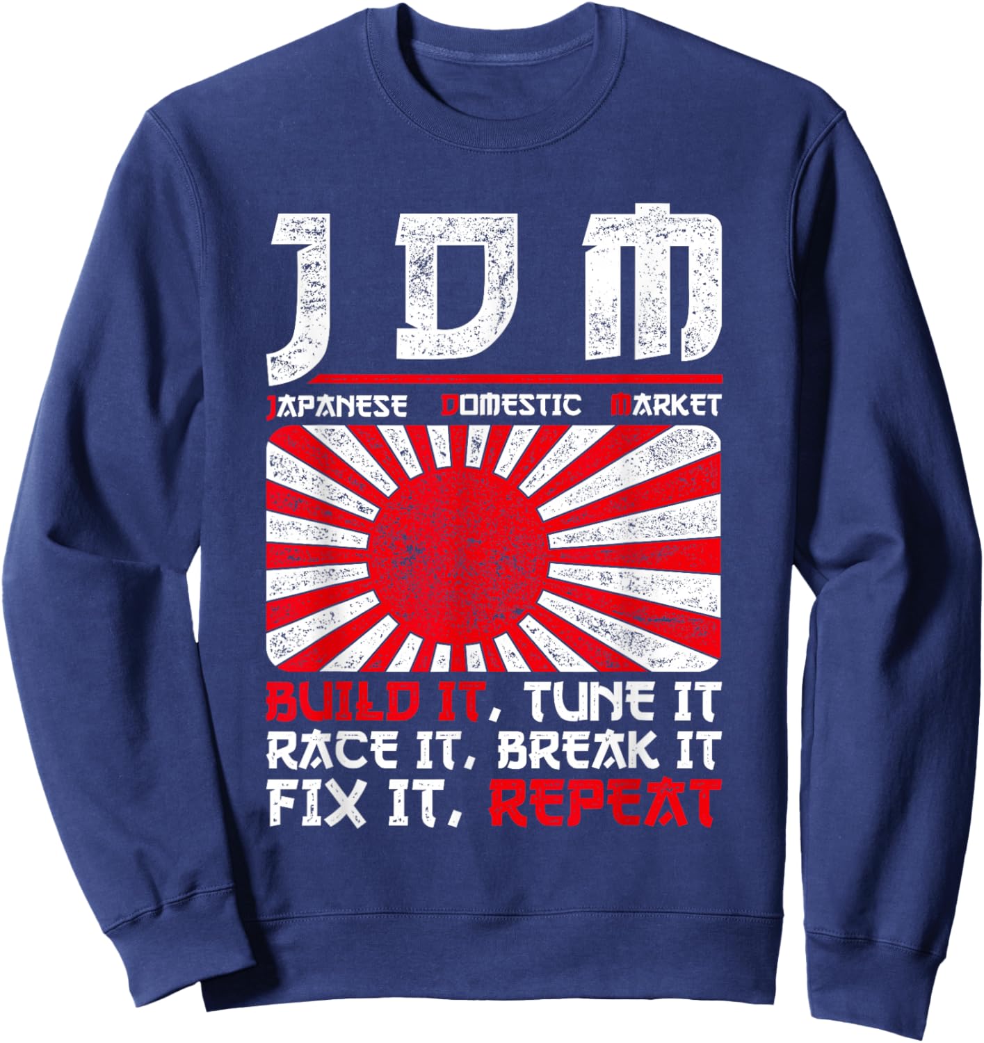 JDM Motorsport Car Tuning Automotive Sweatshirt - Sweatshirt | Navy