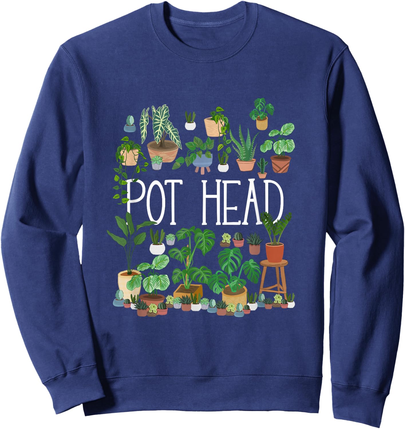 Gardening Potted Plant Lover Pot Head Gardener Garden Sweatshirt - Sweatshirt | Navy