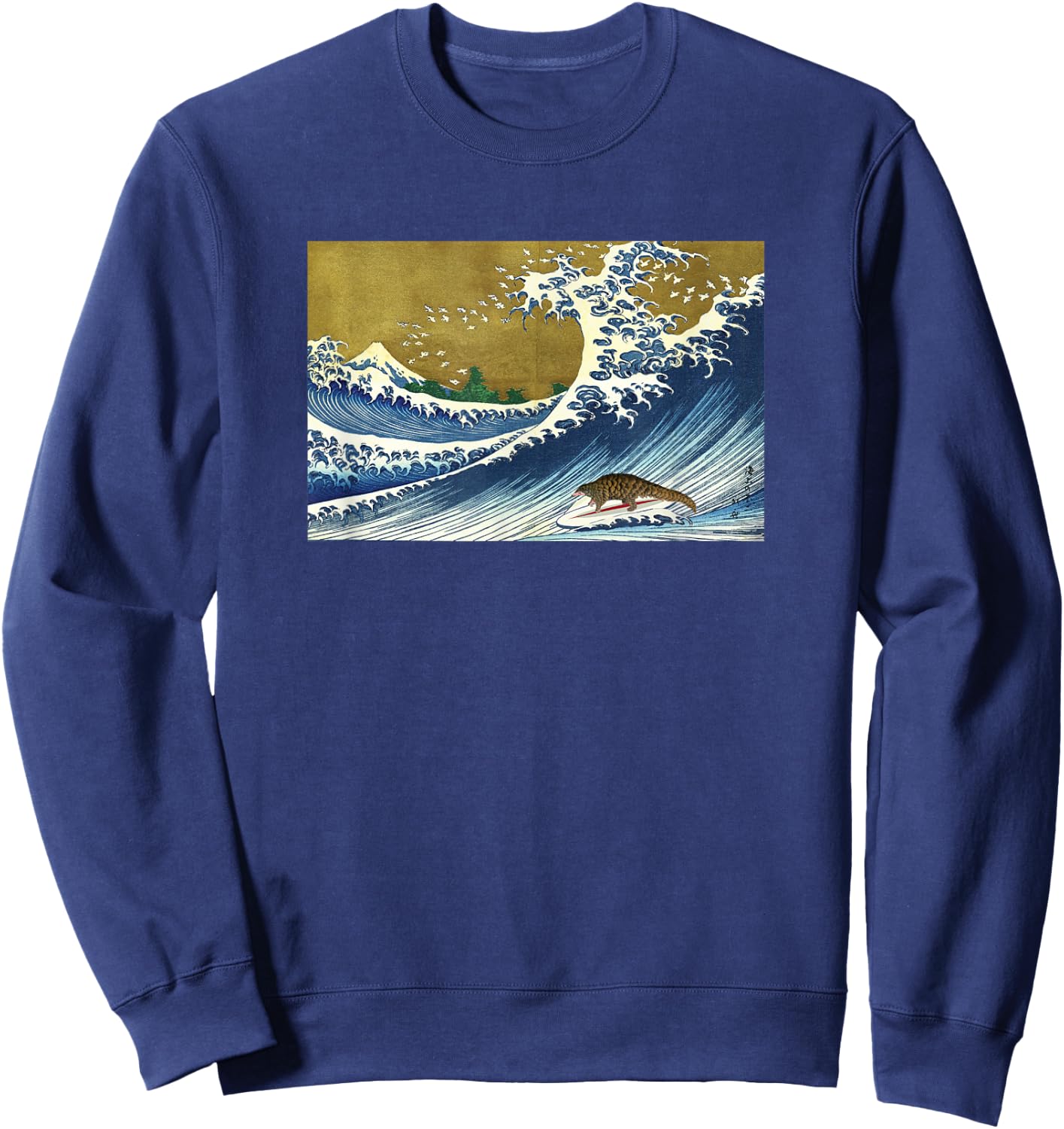 Endangered Surfing Pangolin Lover Sweatshirt - Sweatshirt | Navy
