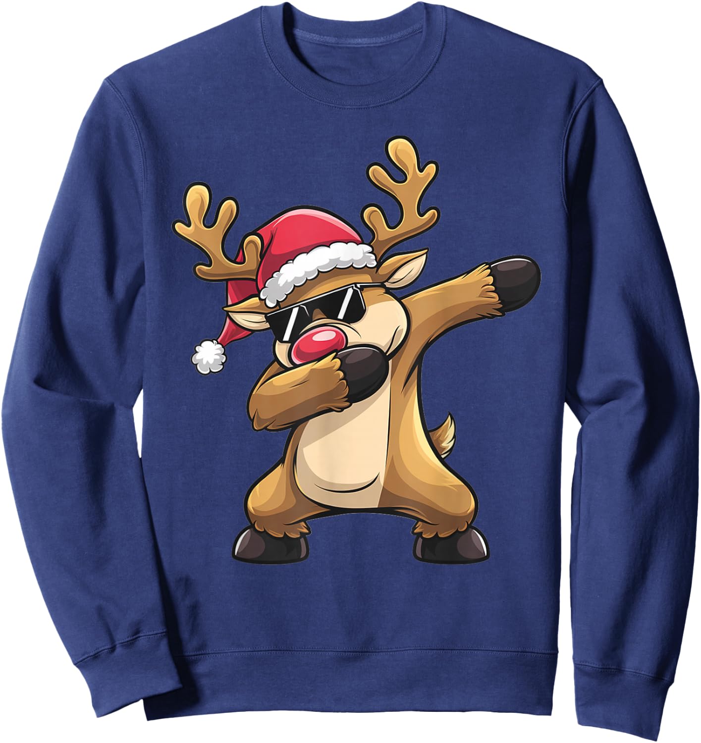 Dabbing Rudolf Reindeer Christmas Sweatshirt - Sweatshirt | Navy