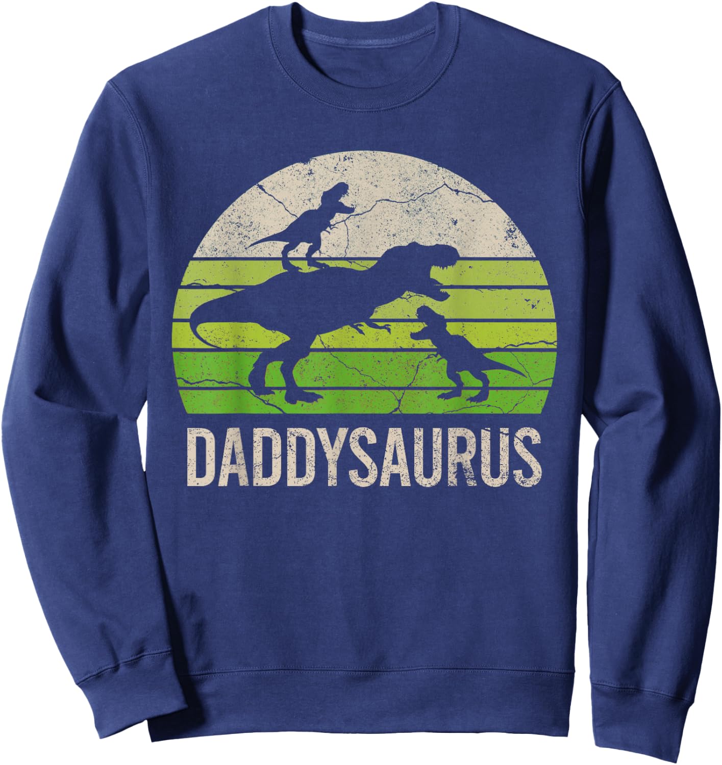 Daddy Dinosaur Funny Dad Daddysaurus 2 Two kids 2020 Gift Sweatshirt - Sweatshirt | Navy