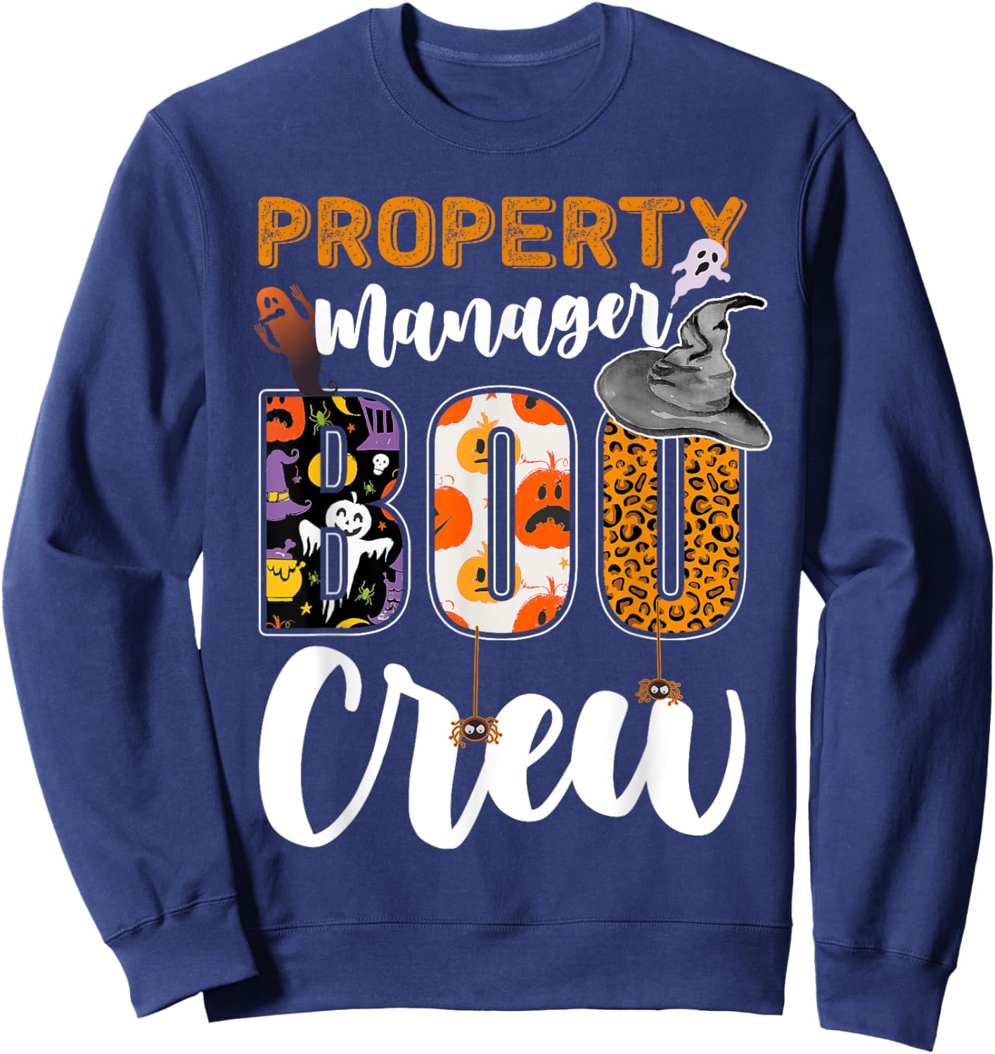 Property Manager Boo Crew Halloween Matching Sweatshirt - Sweatshirt | Navy