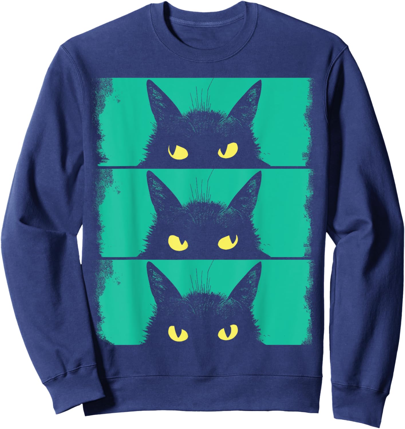 Cat Lover, Grumpy Black Kitten, Cat Mom, Cat Dad Sweatshirt - Sweatshirt | Navy