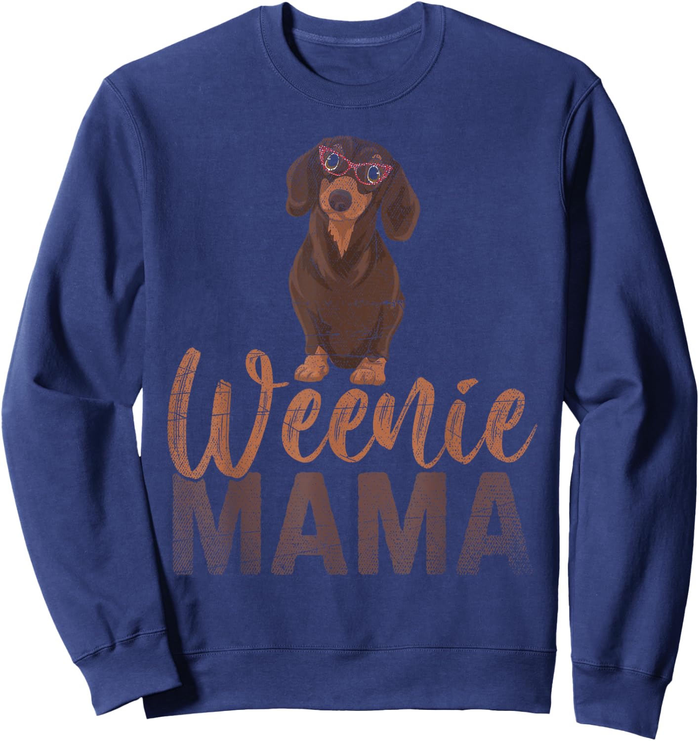 Dog Lover Women Gift Weenie Mama Pet Mom Wiener Dachshund Sweatshirt - Sweatshirt | Navy