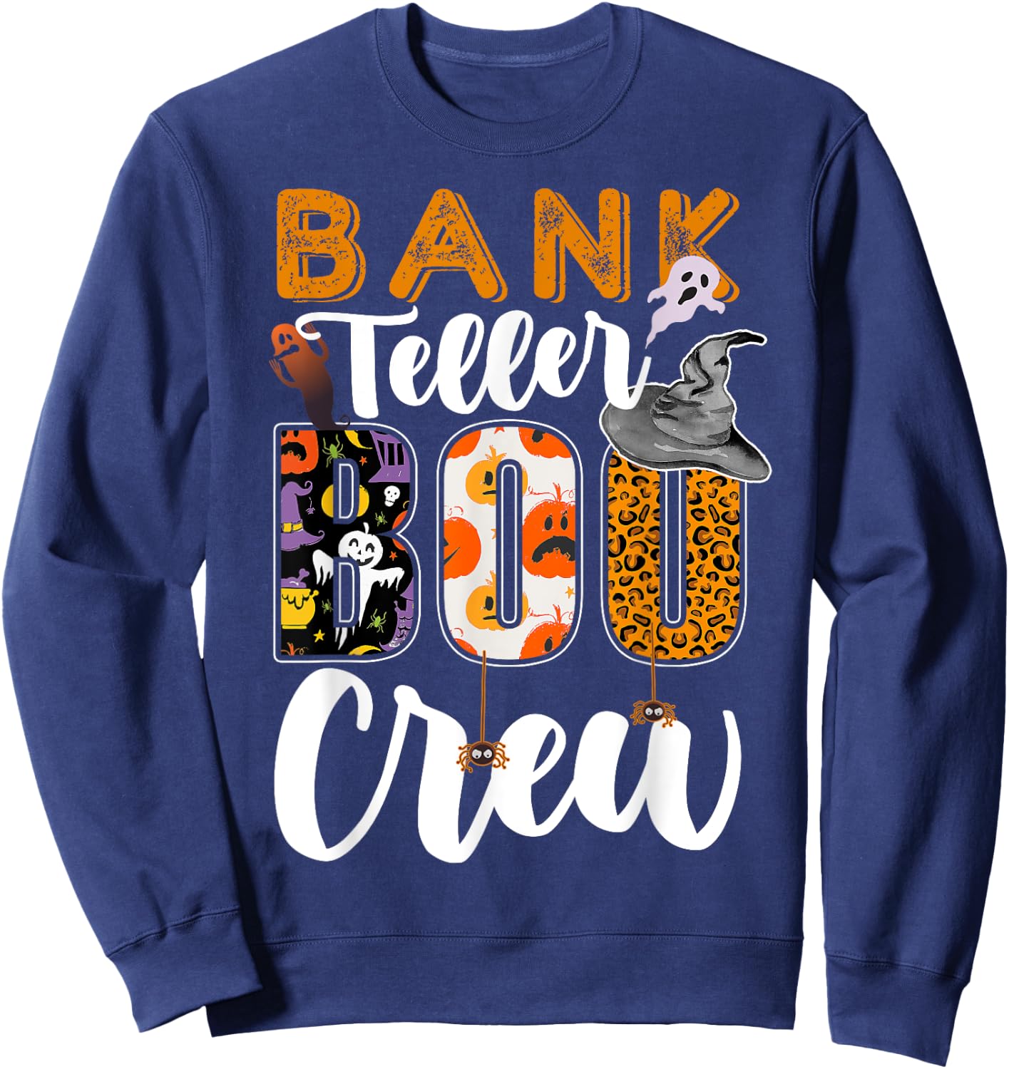 Bank Teller Boo Crew Halloween Matching Banker Sweatshirt - Sweatshirt | Navy
