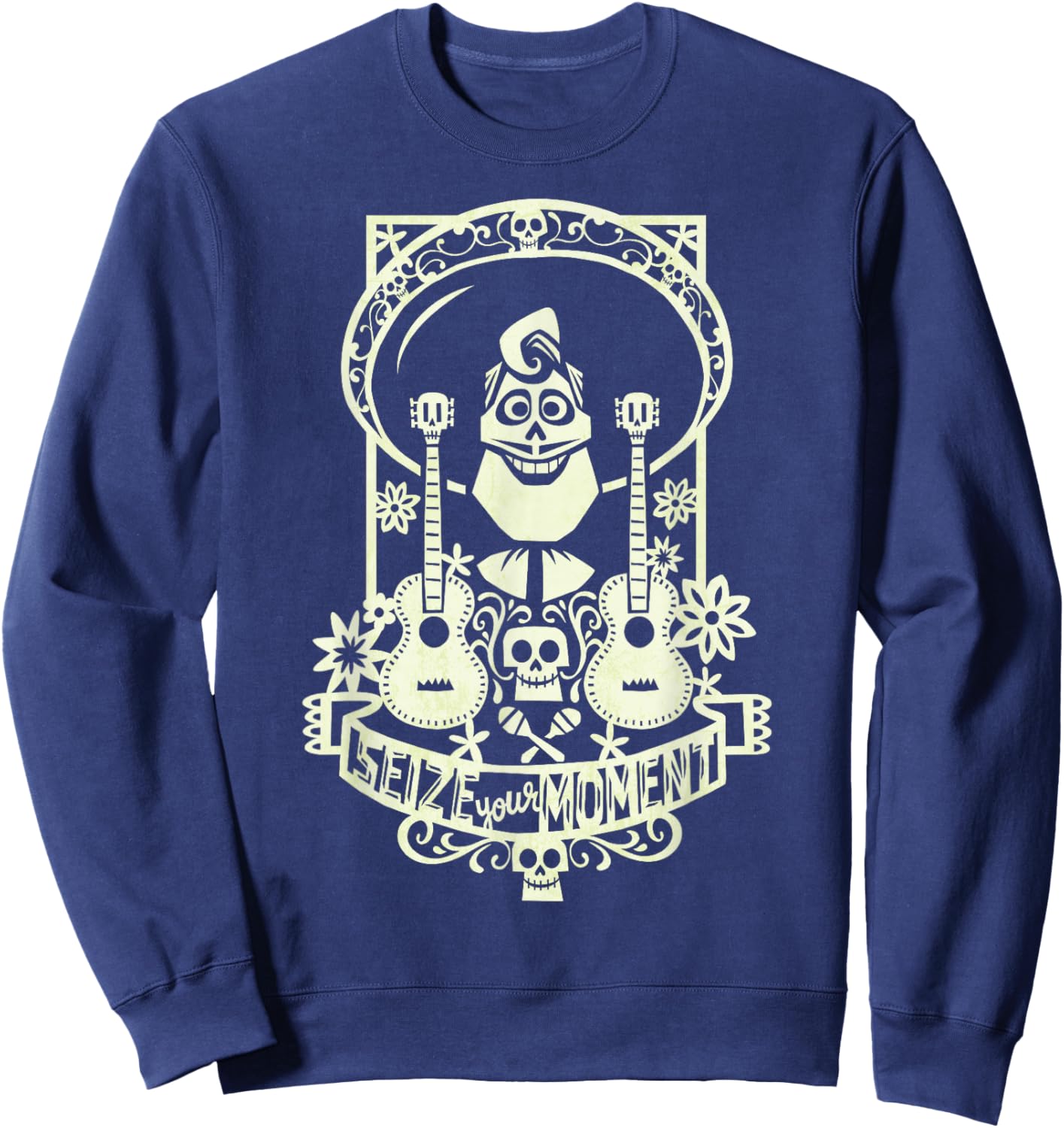 Disney Pixar Coco Ernesto De La Cruz Seize Your Moment Logo Sweatshirt - Sweatshirt | Navy