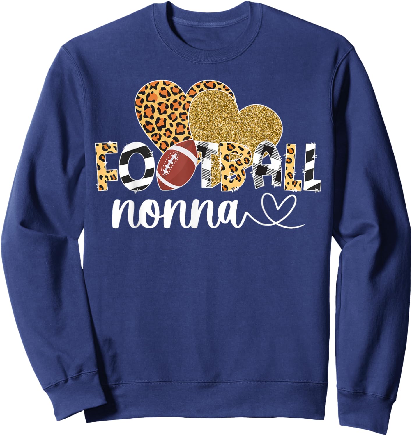 Football Nonna Heart Grandma Nonna Of A Football Player Sweatshirt - Sweatshirt | Navy