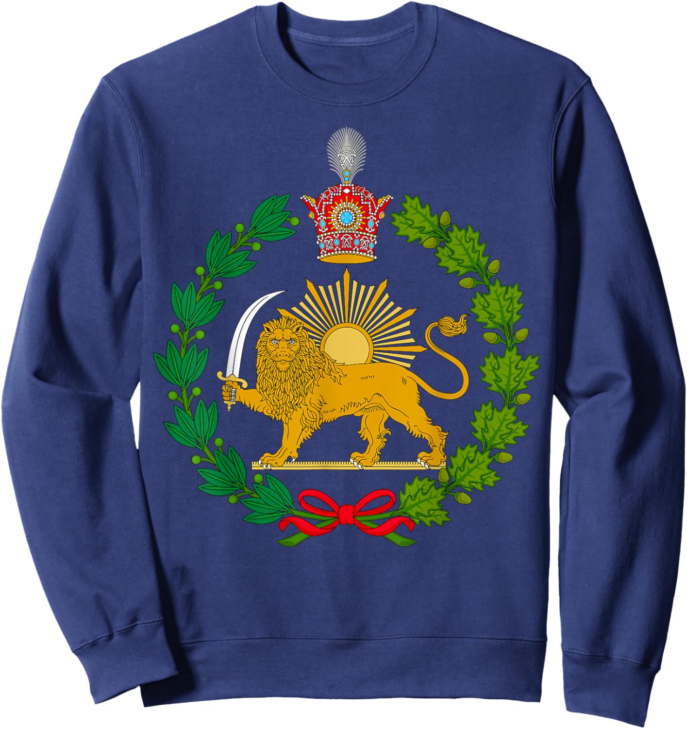 Imperial Emblem of the Pahlavi Dynasty Lion and Sun Sweatshirt - Sweatshirt | Navy