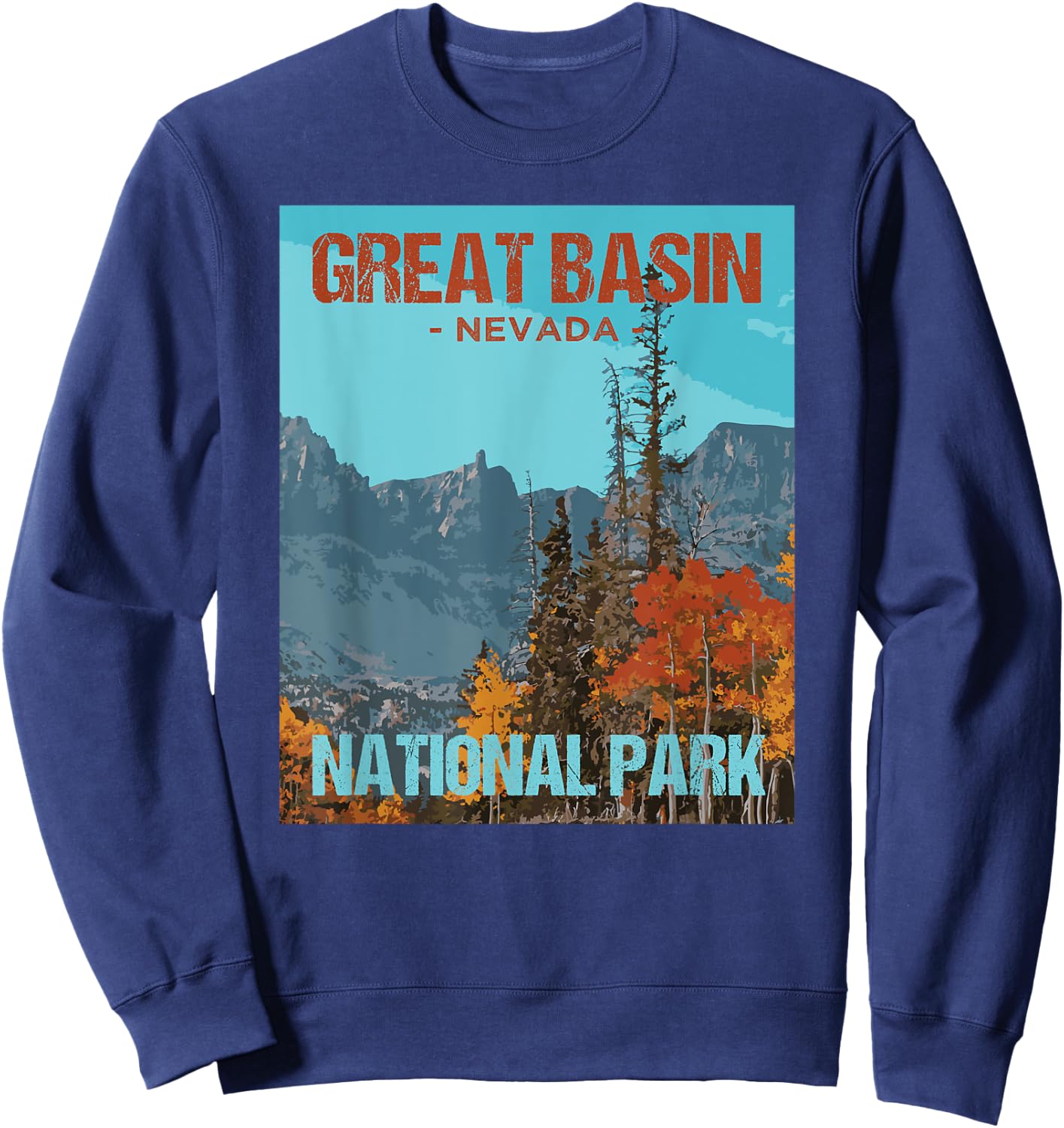 Great Basin National Park Nevada Poster Design Sweatshirt - Sweatshirt | Navy