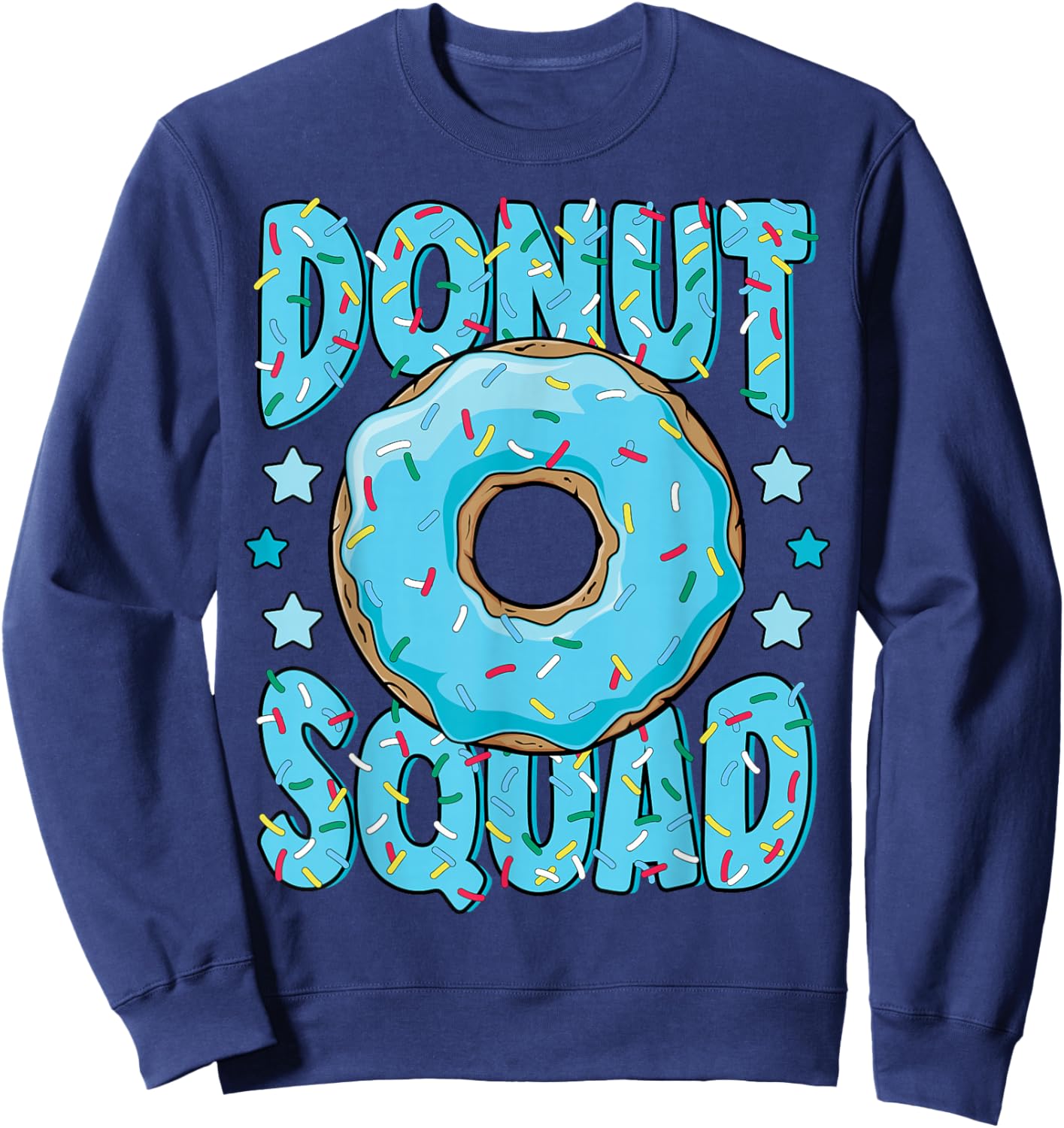 Blue Donut Squad Sprinkles Donut Lover Matching Donut Party Sweatshirt - Sweatshirt | Navy