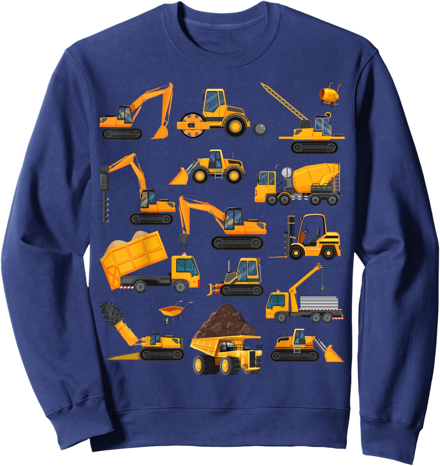 Vehicles Construction Trucks Gifts Women Boys Girls Sweatshirt - Sweatshirt | Navy
