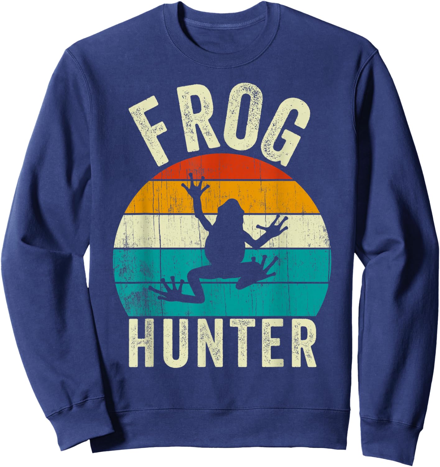 Frog Hunter Funny Vintage Frogs Catcher Kids Sweatshirt - Sweatshirt | Navy