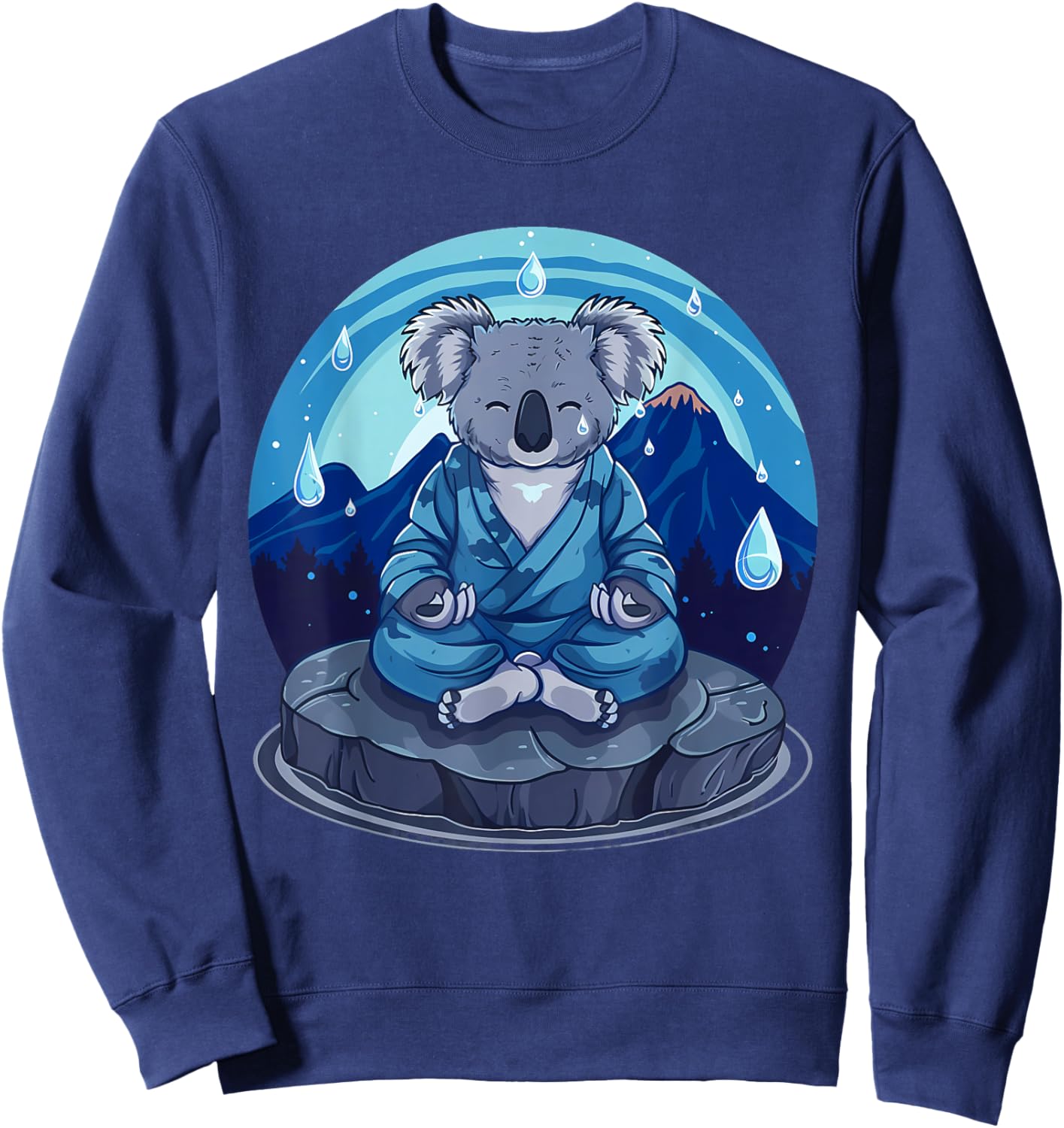 Koala Meditation Mountain Yoga Zen Buddha Buddhist Hindu Sweatshirt - Sweatshirt | Navy
