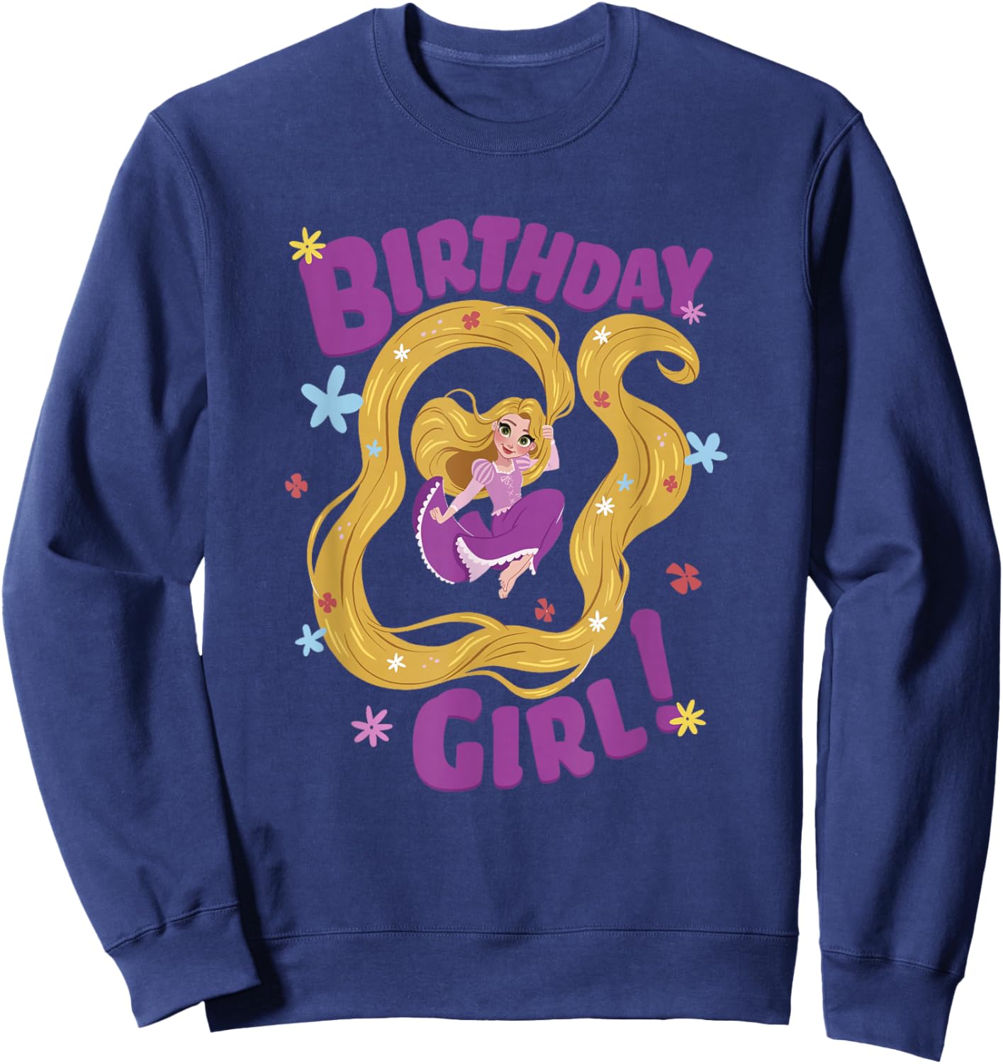 Disney Tangled Birthday Girl Adventurous Rapunzel Sweatshirt - Sweatshirt | Navy