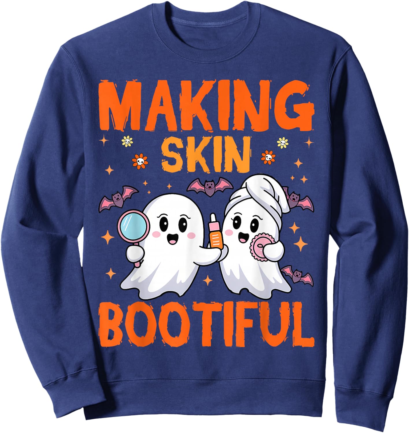 Making Skin Bootiful Estheticians Skincare Lady Halloween Sweatshirt - Sweatshirt | Navy