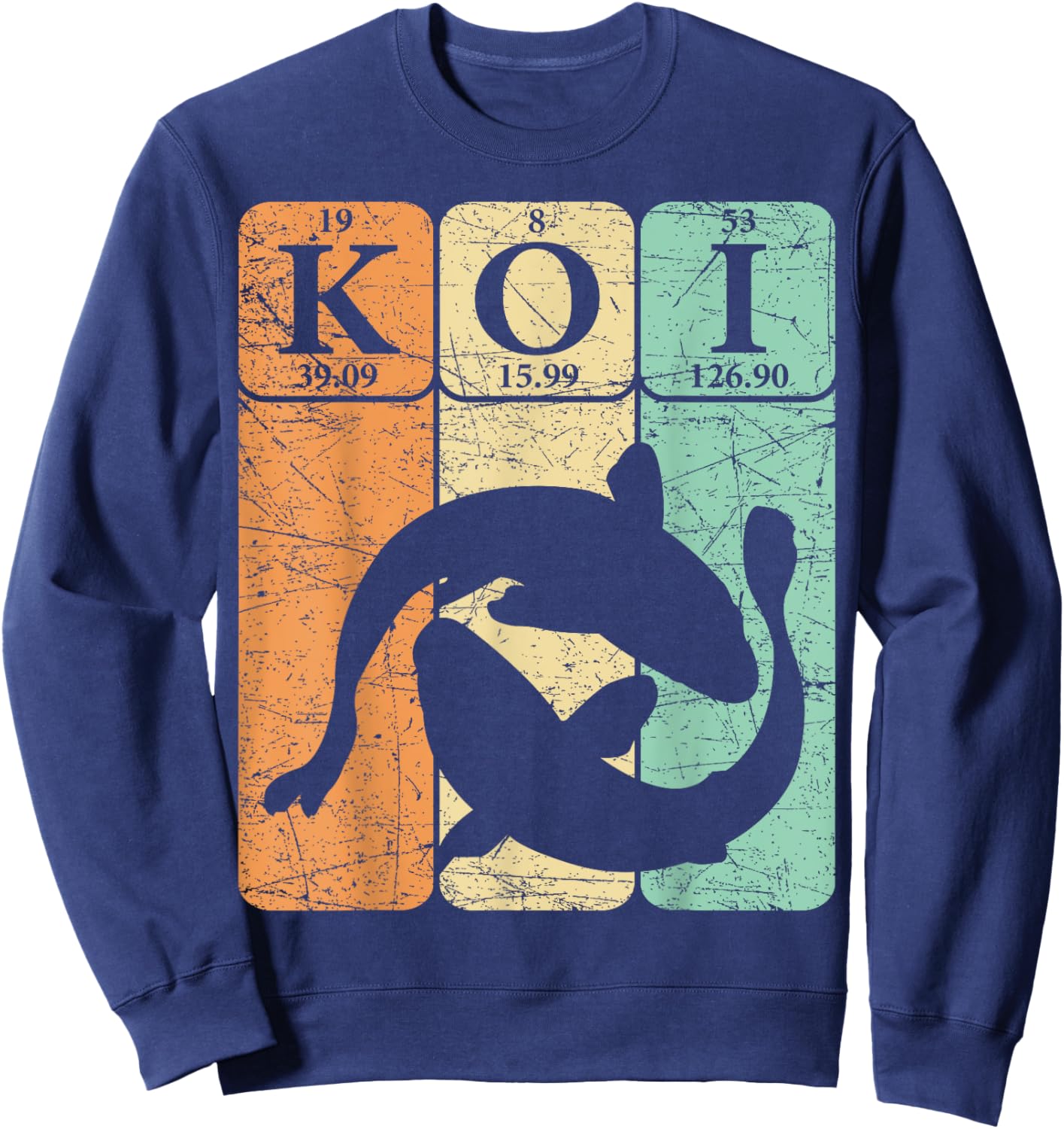 Koi Periodic Table Elements Japanese Koi Carp Fish Sweatshirt - Sweatshirt | Navy