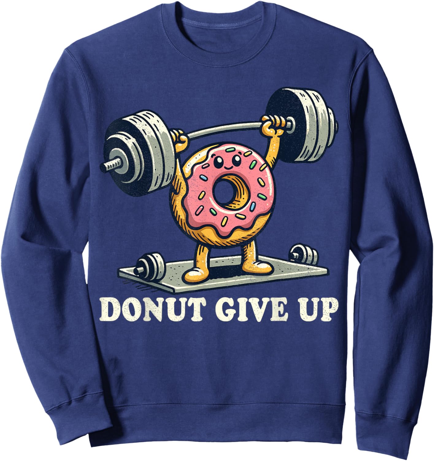 Weightlifting - Funny Fitness Workout Gym Donut Lover Sweatshirt - Sweatshirt | Navy