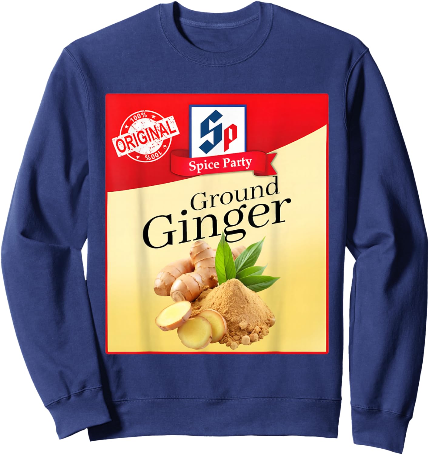 Ground Ginger Condiment Costume Holiday Spice Group Costumes Sweatshirt - Sweatshirt | Navy
